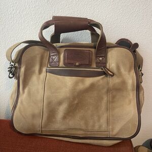 Vtg Bob Timberlake Messenger Leather Canvas Flight Shoulder Luggage Travel bag.